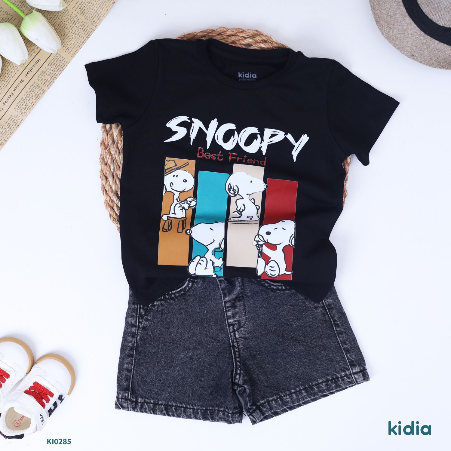 36 (3) تيشيرت Snoopy best friend أولادي نص كم